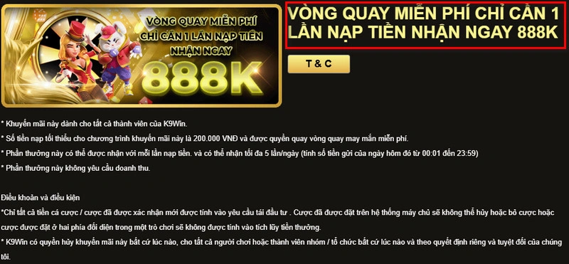Khuyến mãi nổ hũ K9Win – Cơ hội vàng cho bet thủ yêu thích slot Vòng quay miễn phí