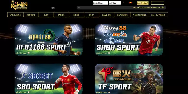 Top 3 nhà cung cấp cá cược thể thao tại K9win uy tín nhất sảnh chơi thể thao K9win