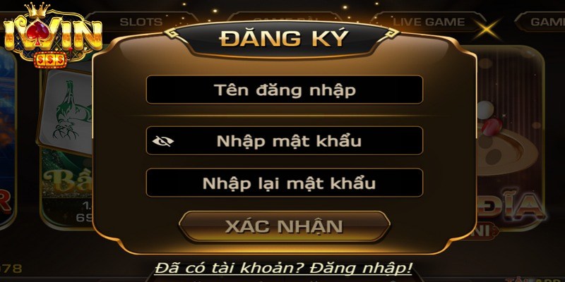 Iwin – Thiên Đường Giải Giải Trí Online Uy Tín Đa Sắc Màu Đăng ký tài khoản tại Iwin tối giản cho thành viên mới tham gia